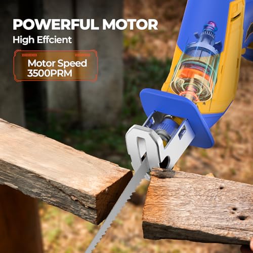 Cordless Reciprocating Saw Compatible with Dewalt 20V Battery(Battery not include) Cordless Sawzall for Wood/Metal/PVC Cutting with Brushless Motor, 4 Blades