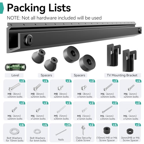No Drill TV Wall Mount for 22 to 55 inch TVs, Drywall Smart TV Bracket - size: 22" to 55"
