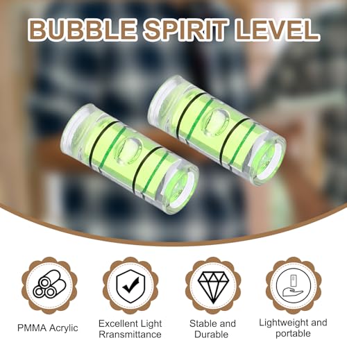 HARFINGTON 12pcs Mini Cylindrical Bubble Spirit Level Vials 5x12mm - size: 5x12mm
