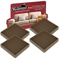 Yelanon Furniture Coasters 4 Pcs 4" Square Brown Caster Cups for Hardwood - size: 4pcs 4" Square Brown