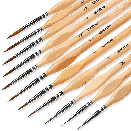 Grabie 11 Pcs Miniature Paint Brushes for Fine Detail Painting