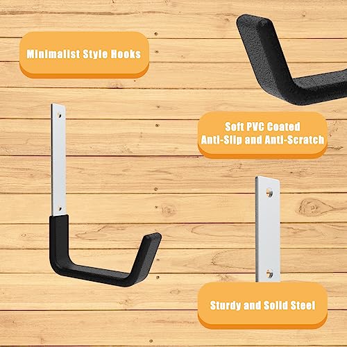 Heavy Duty Wall Mount Hooks, Ladder Hangers for Garage Storage, 6 M - size: 6 Medium