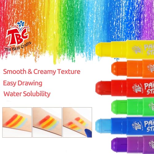 TBC The Best Crafts Paint Sticks,12 Colors Metallic, Washable, Non-toxic, Tempera Paint Sticks for Kids and Students - color: 12 Colors Metallic
