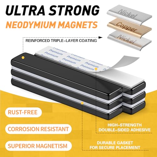 FINDMAG Adhesive Magnet Strips, 50 Pack 2.36x0.39x 0.12in, Rare Earth - color: Black, size: 2.36 x 0.39 x 0.12 in