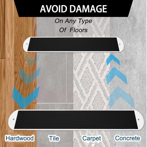 2 Pcs Large Appliance Slider with Pull Strap,Pull Furniture Slides,Moving Furniture Gliders Heavy Duty Sliding Sheet for Moving Heavy Furniture,Cabinets,Safes on Carpet and Hardwood Floor - size: 6.7" X 48" black