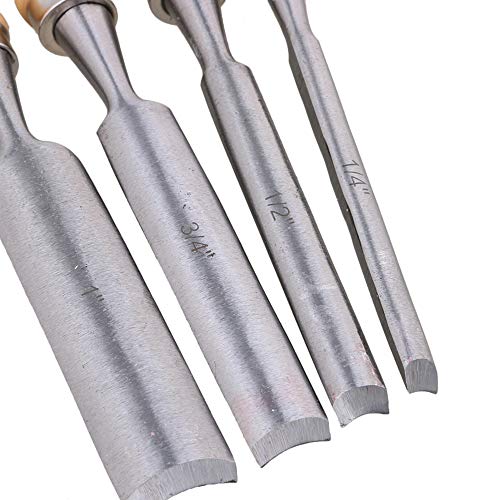 Semicircle Chisel Inner Edge Woodworking Gouge for Carpenter Wood Hand Chisel Tool Pack of 4