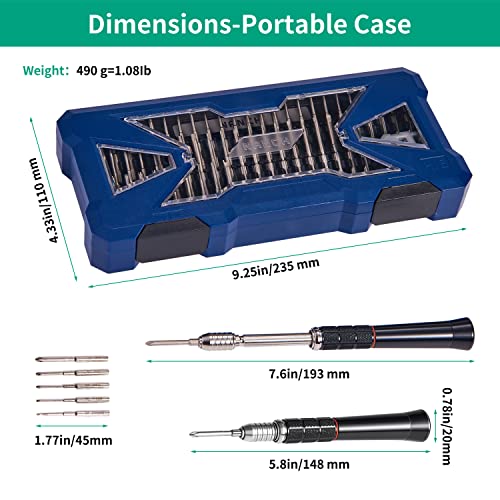 Precision Screwdriver Set,Premium Ergonomic Screwdriver with 55 High Strength Magnetic Screw Driver Bits for Computer Watches Jewelers and other Small Electronics Repair.