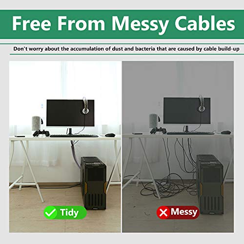 StangH Flexible Cable Management Sleeve kit, 39 Inches, 2 Pieces -Grey - color: Grey, size: 39"L x 3.5"W-2PACKS