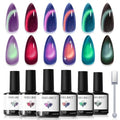 modelones Glitter Cat Eye Gel Nail Polish Set with Magnet Fall Cateye Gel - color: A A A1 Aurora CatEye