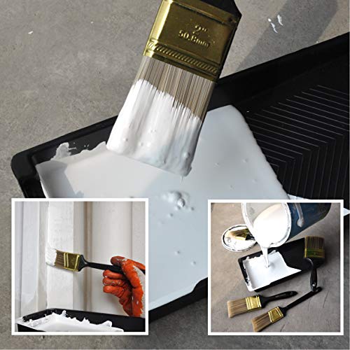 Great Andrew Paint Brushes, 5 Pack 1" 1.5" 2" 3" Flat 1.5" Angled - size: 5 PCS, 1",1.5",2",3"&1.5"A