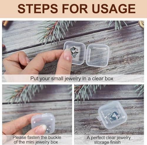 60PCS Mini Clear Plastic Jewelry Box, Earring Storage Box - color: 60Pcs