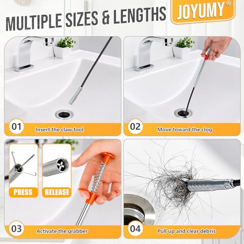 10PCS Drain Snake Kit, 63" Heavy Duty Plumbing Auger, 60" Sink Snake Brush, 20" Clog Remover, 18" Cleaning Brush with Gloves, Pipe Cleaner for Kitchen Sink, Bathtub, Toilet, Sewer Drainage - style: 10SET Light Duty