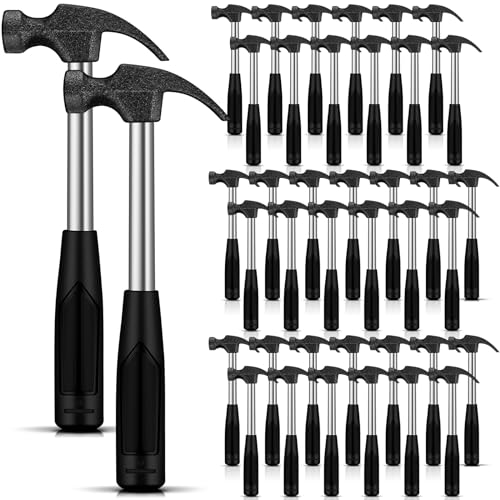 Lasnten 40 Pcs Small Claw Hammers Bulk for Kids, Mini Rubber Handle