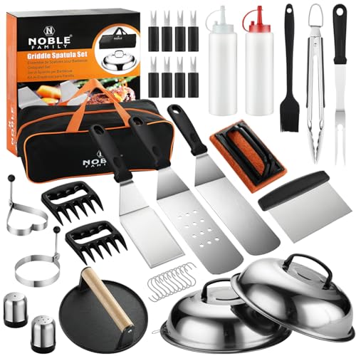 N NOBLE FAMILY 38PCS Griddle Accessories Kit, Professional Grill Tools Set - style: Round Griddle Press