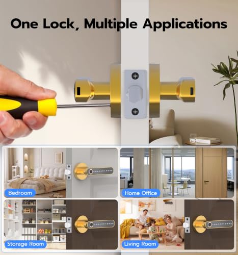Anweller Fingerprint Door Handle Lock, Smart Keyless Entry with App