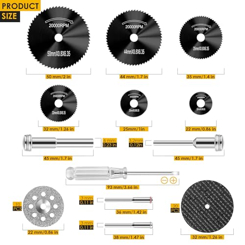 44 Pcs Black Cutting Wheel Set Compatible with Plastic for Rotary Tool - color: Black
