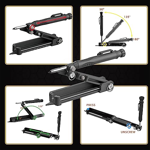 Multi-function Scribing Tool, Zinc Alloy Smart Scribe Tool with Solid Carpenter Pencil, DIY Scribe Tool Woodworking, Gauge Scriber Line Maker, Measuring Tool with Scale, Black - color: Black