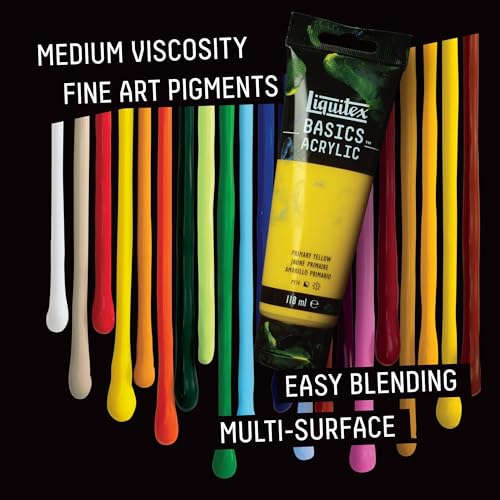 Liquitex BASICS Acrylic Paint, 118ml (4-oz) Tube, Cadmium Red Medium Hue - color: Cadmium Red Medium Hue, size: 4 Fl Oz (Pack of 1)