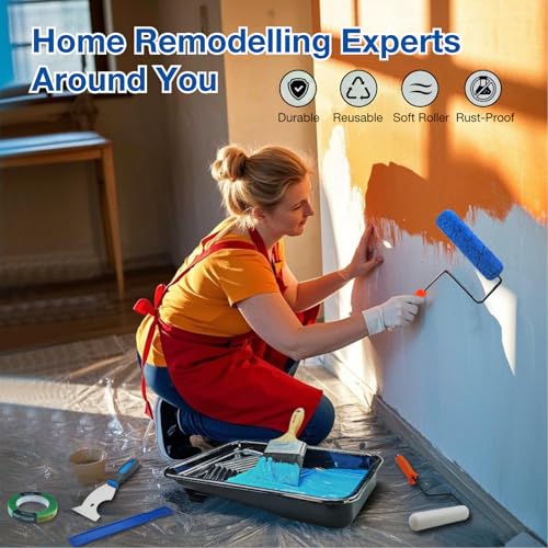 20 Pcs Paint Roller Kit with Paint Roller Covers 9-inch & 6-inch - color: 20 Pack, 9" & 6" roller