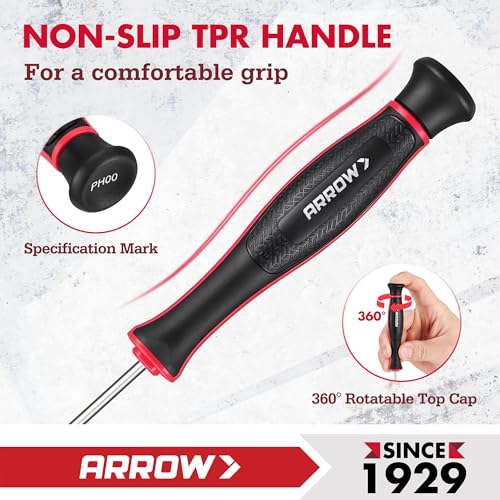 ARROW 5-Piece Precision Screwdriver Set with Pouch, Phillips, Slotted