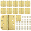 KOLET 4 Inch Gold Ball Bearing Door Hinges Square and 5/8'' Radius 12 Pack - color: Gold, size: 12 Packs