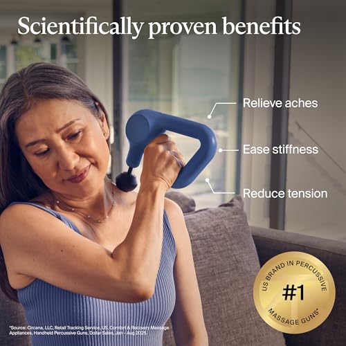TheraGun Therabody Relief Massage Gun | for Daily Comfort | 3-Speed | Navy - color: Navy - 3 Attachments