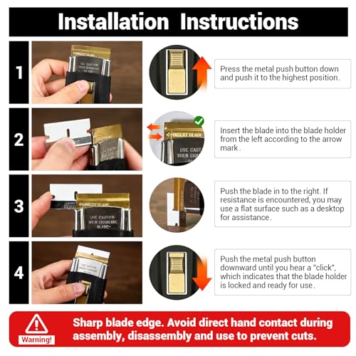 10-Pack Ceramic Scraper Kit, Rust-Proof Blades for Stickers & Grime