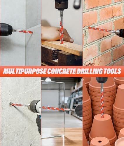 17pcs Concrete Hex Shank Carbide Drill Bits Set with Bit Holder