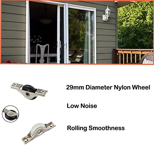 MroMax 5Pcs Screen Door Rollers 29mm/1.14" Dia White Sliding Wheel Electroplating Sliding Wheel with Stainless Steel Shell for Garage Screen Door - color: 5 piece white wheel