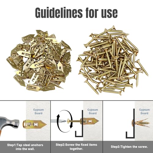 90PCS Self Drilling Drywall Anchors with Screws Kit