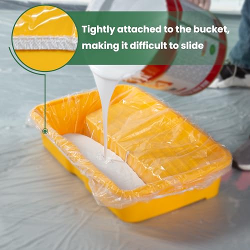 Voomey 18 Inch Paint Tray Liners, Plastic Paint Tray Liner 5 Packs for 18 inch Paint Roller Kit, Disposable for Quick Cleanup - size: 5 Pack 18” Plate Liner Pouch