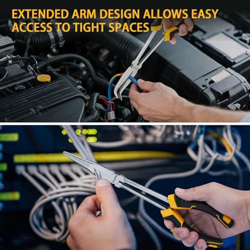 GRENPRO 3PC Needle Nose Pliers, Suitable for Use in Confined Spaces