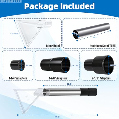 Happy Tree Universal Fit All Shop Vacs with 2-1/2" and 1-7/8" and 1-1/4" Adapters, Large 7-1/2" Extraction Accessory for Upholstery & Carpet Cleaning and Auto Detailing, Shop Vac Extractor Attachment - size: Large