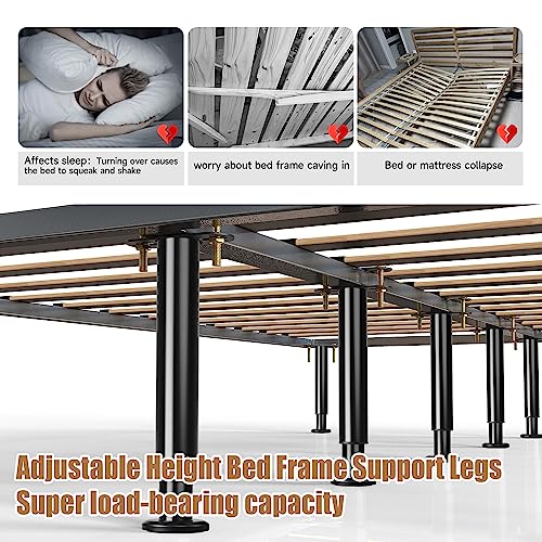 Adjustable Height Bed Support Legs 13.8-23.6 inch, Bed Frame Center Support Legs for Bed Frame/Bed Center Slat/Furniture, Heavy Duty Metal Bed Replacement Legs Bed Slats Support Legs, Upgraded Version - size: 13.8'' - 23.6'' 2Pcs