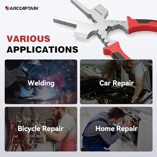 ARCCAPTAIN Measurable 8" Welding Pliers MIG Pliers with Rentention Chain - style: High-grade