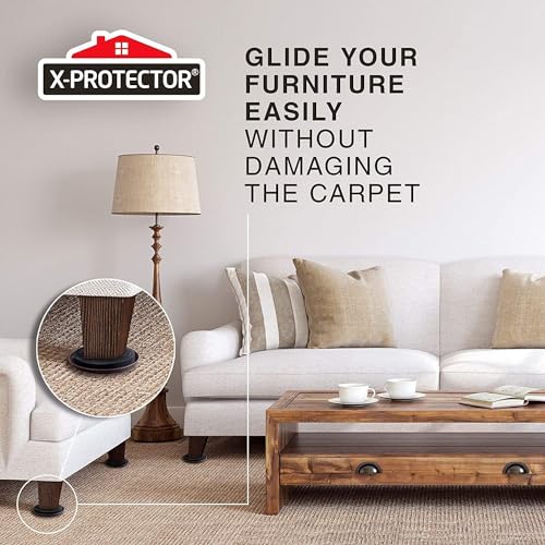 Furniture Sliders for Carpet X-PROTECTOR - 24 PCS Moving Pads 3 1/2" - size: 24 PCS 3.5", For Carpet