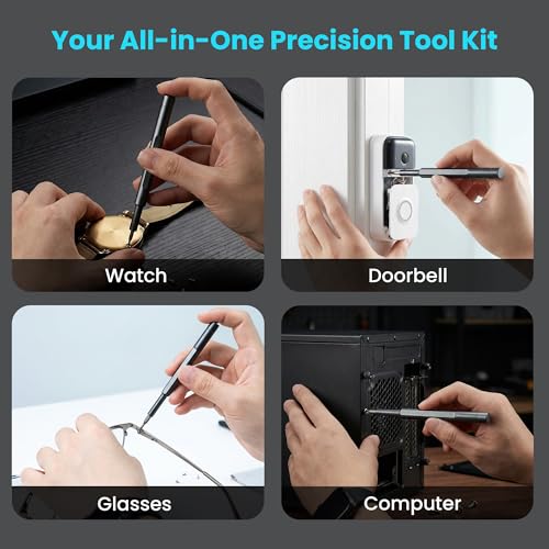 46 in 1 Precision Screwdriver Kit with Magnetic Bits & Metal Case, Compact Repair Tool Kit for Phone, Computer, Laptop, PC, Watch, Glasses, DIY, Drone, Game Console, Robot, Models & Electronics