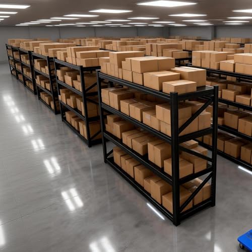 4-Tier Heavy Duty Garage Shelving, 5,000 lbs Capacity Adjustable Metal Storage Shelving Unit for Garage, Basement, Warehouse and Workshop, 71" W x 24" D x 71" H - size: 4T 71"W x 24"D x 71"H