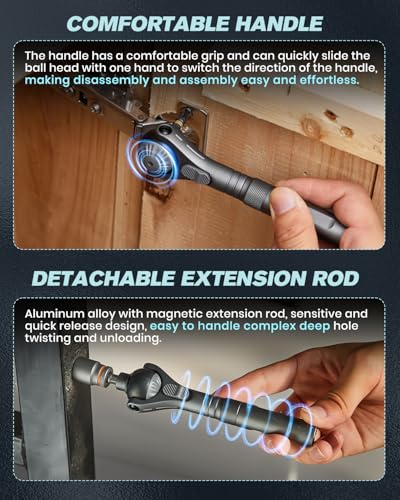 Saker Upgraded Magnetic Screwdriver Set: 40-in-1 Ratchet Screwdriver Tool Kit with 180° Ball-Joint Handle - Portable S2 Bits Precision Repair Tool Set for Computer Phone Watch Camera Bike - style: 40 in 1 Classic