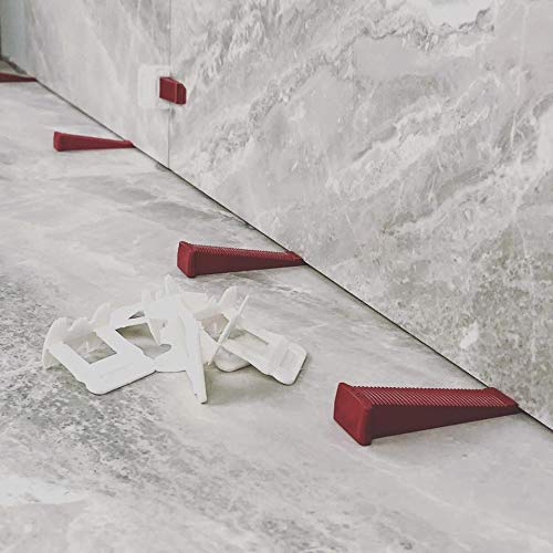 1/16" T-Lock ™ Complete KIT Anti lippage Tile leveling system by PERFECT LEVEL MASTER ™ 300 spacers & 100 wedges in handy bucket ! Tlock