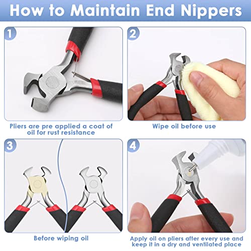 Jewelry Pliers, End Cutting Pliers End Nippers for Zipper Install Stops Repair - style: End Cutting Pliers
