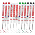 12 PCS Long Head Deep Hole Marker Pens,20mm Long Nib Marker, Longs Nose Markers, Waterproof Construction Markers Marking Tool,Permanent Markers Carpenter Ink marker Pens,Metal marking Pens03 - color: 12PCS-20MM-Red/White/Green/Black