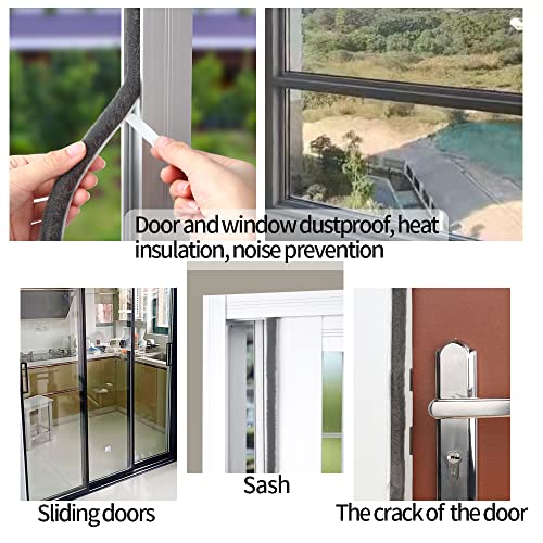 Brush Weather Stripping Door Window Seal,0.6" x0.4inx32.8FT - color: Gray, size: 0.6"x0.4inx32.8FT
