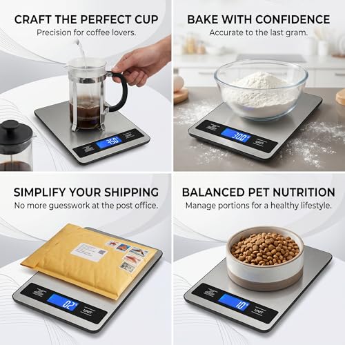 33lb/15kg Digital Food Kitchen Scale, Measuring Recipes Coffee Meat Baking