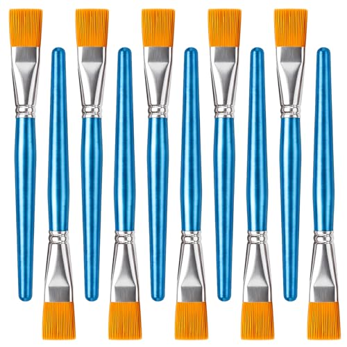 10 Pcs Flat Paint Brushes,1 Inch Craft Paint Brushes, Large Acrylic Paint Brush for Watercolor, Oil Painting, Acrylic,Big Paint Brush for Oil Paint and Body Painting Crafts, Rock Painting - color: 10 Pcs