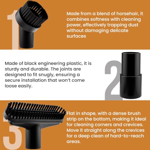 6-Piece Universal Vacuum Attachments Kit - size: 6Pcs Vacuum Brush, PP