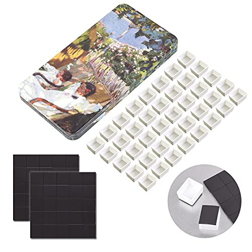 qianshan 40Pcs Empty Half Pans Watercolor Tin Palette with Magnetic Stripe - color: Garden