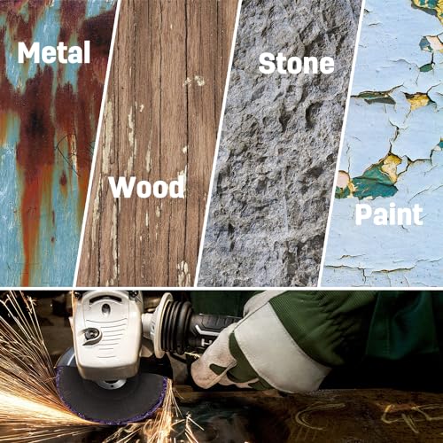 10 Pack Strip Disc Wheels Angle Grinder Paint Removal 4" x 5/8" Purple Blue - style: 4'' x 5/8''-Purple+Blue