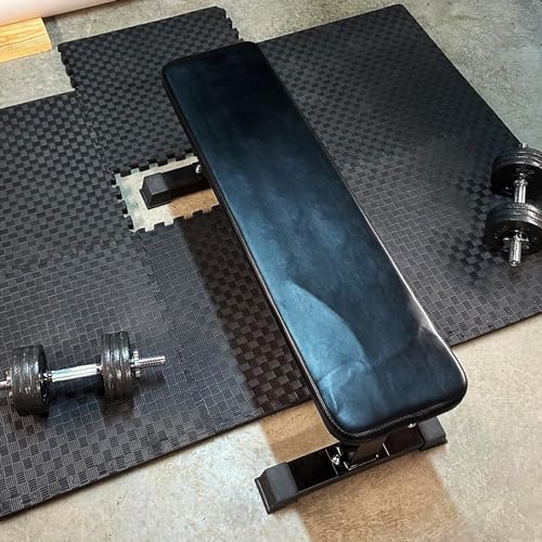 BalanceFrom Puzzle Exercise Mat 1/2-inch Thick, EVA Interlocking Foam Floor - color: Black, style: 1/2” Thick, 144 Square Feet