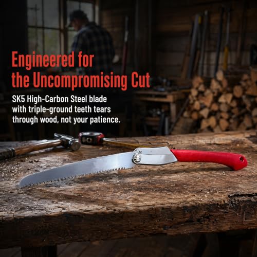 Premium Folding Saw 360mm with SK5 Steel Blade - 14 Inch Camping Hand Saw for Wood Cutting, Pruning, Backpacking and Hiking - Heavy Duty Impulse Hardened Teeth